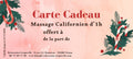 Carte Cadeau Massage Californien d'1h